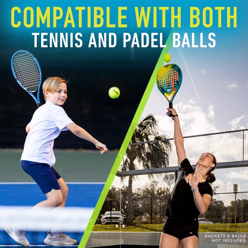 Franklin Sports Tennis + Padel Ball Hopper Tube - (15) Tennis Ball Picker Upper Tube - Hopper + Picker for Quick Pickup + Storage - Practice + Training Equipment - Balls Not Included