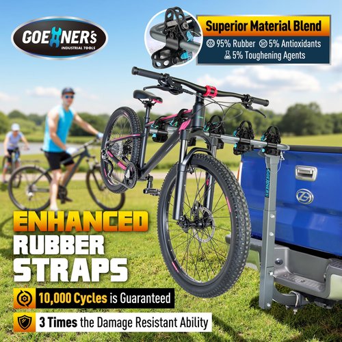𝐈𝐦𝐩𝐫𝐨𝐯𝐞𝐝 𝐕𝐞𝐫𝐬𝐢𝐨𝐧 4 Bike Rack Hitch Mount (240lbs), Bike Rack for Car Made with High-Strength SPCC Steel, Dual Cradle Systems, Bike Bicycle Carrier for Car, SUV, Truck 2” Receiver