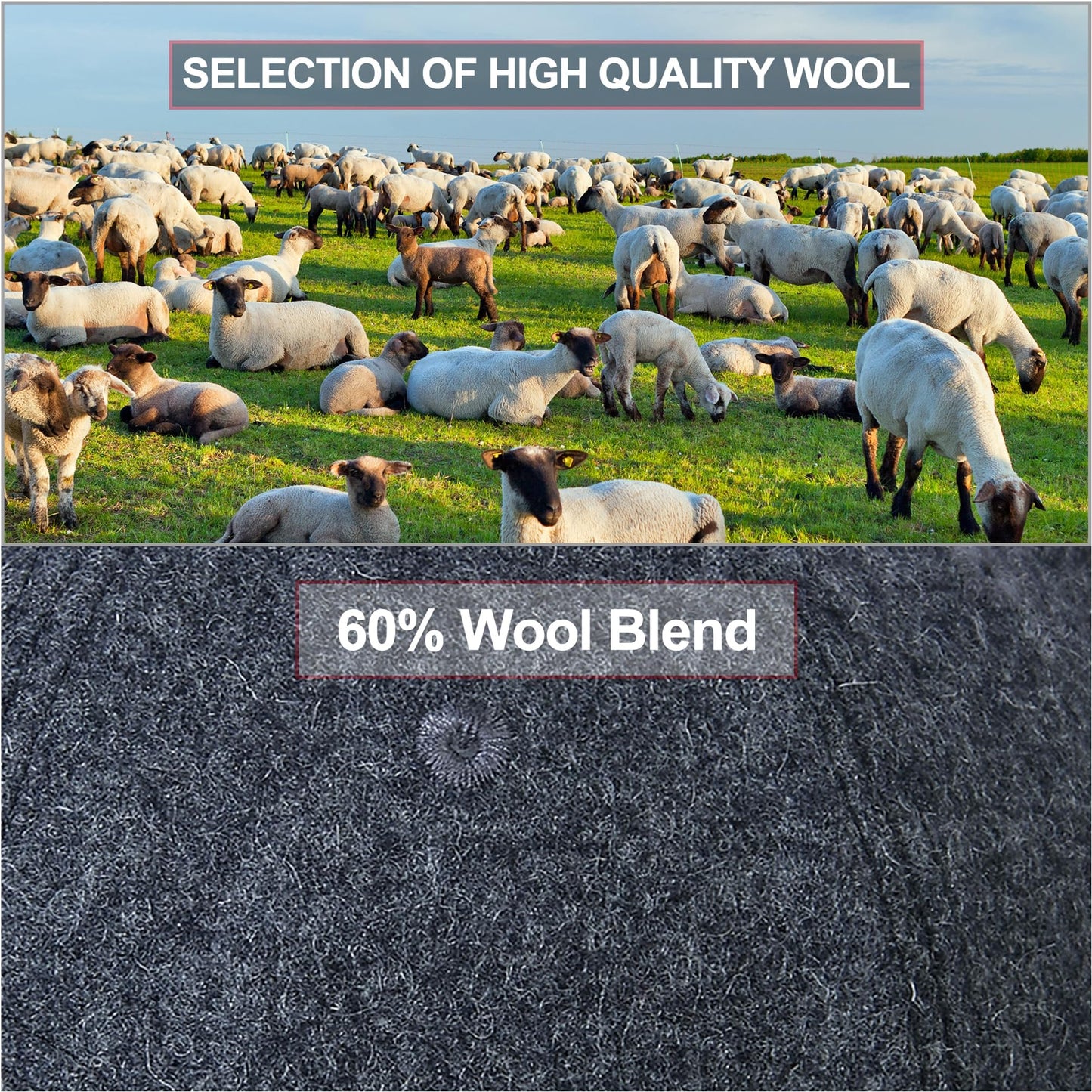 GADIEMKENSD Winter Baseball Caps 60% Wool Warm for Mens Gray