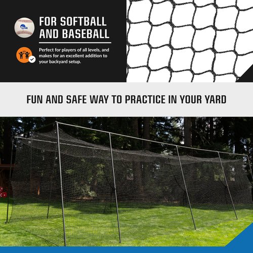BATTING CAGES INC. BCI Freestanding Trapezoid Batting Cage with Net, Frame, Corner Kit, and Stake Down Kit, Baseball and Softball Training Equipment (55 Feet)