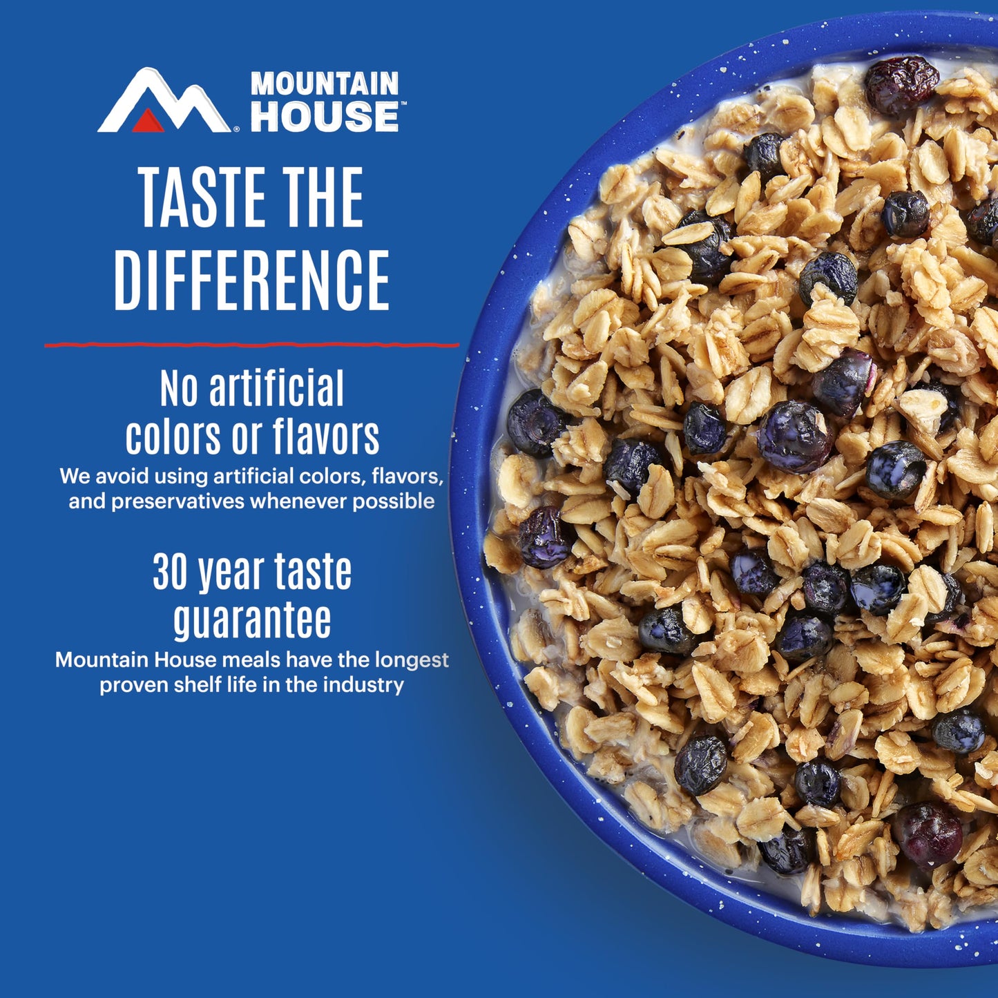 Mountain House Granola with Milk & Blueberries | Freeze-Dried Food for Camping, 4 Servings, 30-Year Shelf-Life, 2-Pack