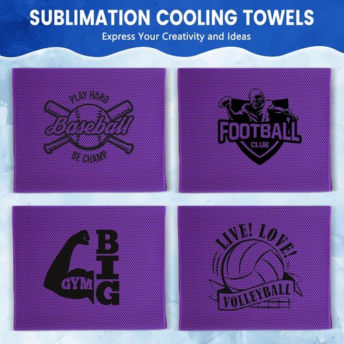Hosuly 100 Pack Cooling Towels, 40"x12" Cooling Towels for Neck and Face Breathable Soft Chilly Sweat Rag Microfiber Sport Rags for Gym Yoga Golf Running (Purple)