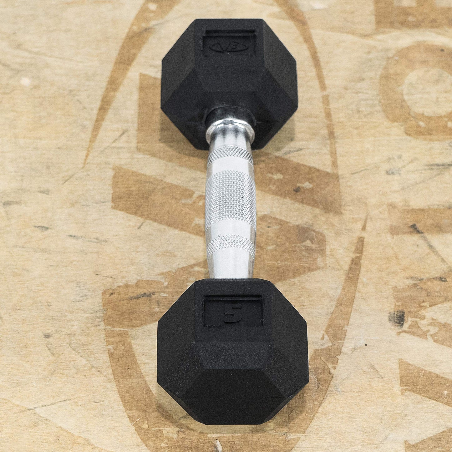 Valor Fitness Rubber Hex Dumbbells, 5 lb Pair, Free Weights for Strength Training, Home Gym Workouts, Muscle Building, Full Body Exercise Equipment