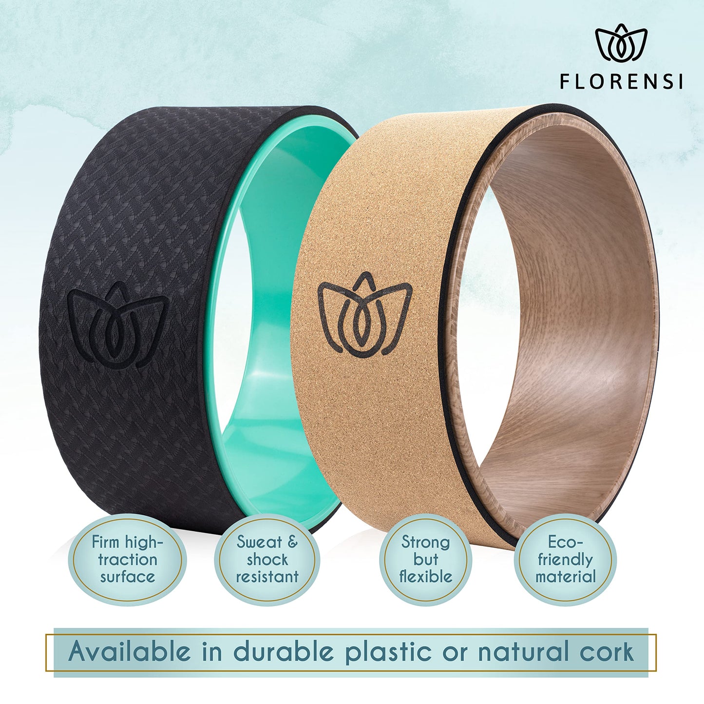 Florensi Yoga Wheel Set Pack of 3 Green Back Roller Spinal Stretch Set