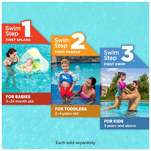 SwimWays Swim Trainer, US Coast Guard Approved Life Vest Kids Swim Vest, Arm Floaties & Life Jackets for Kids 33-55 lbs, Mermaid