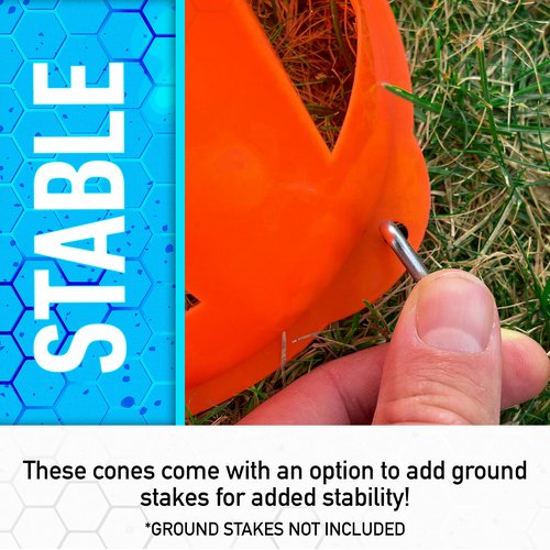 Franklin Sports Plastic Soccer Cones - Mini Sports Cones for Drills + Practice - Flexible Orange Goal Cones for Training + Games - 9 Inches