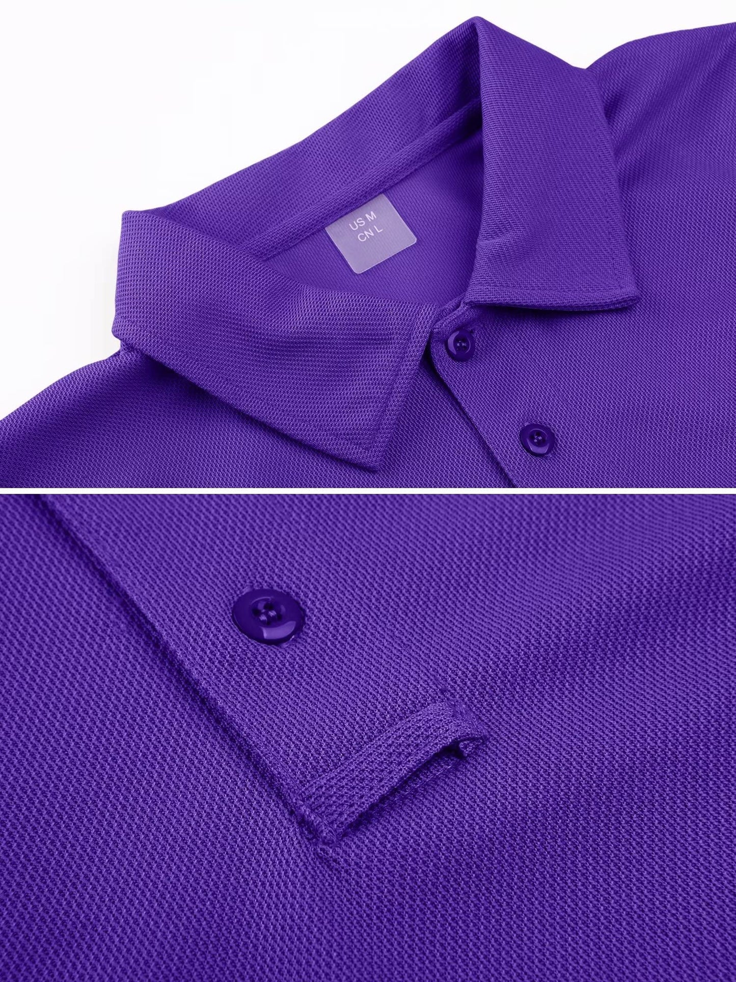 MAGCOMSEN Mens Polo Shirts Short Sleeve Golf Work Casual Quick Dry Summer Performance Shirts Purple L