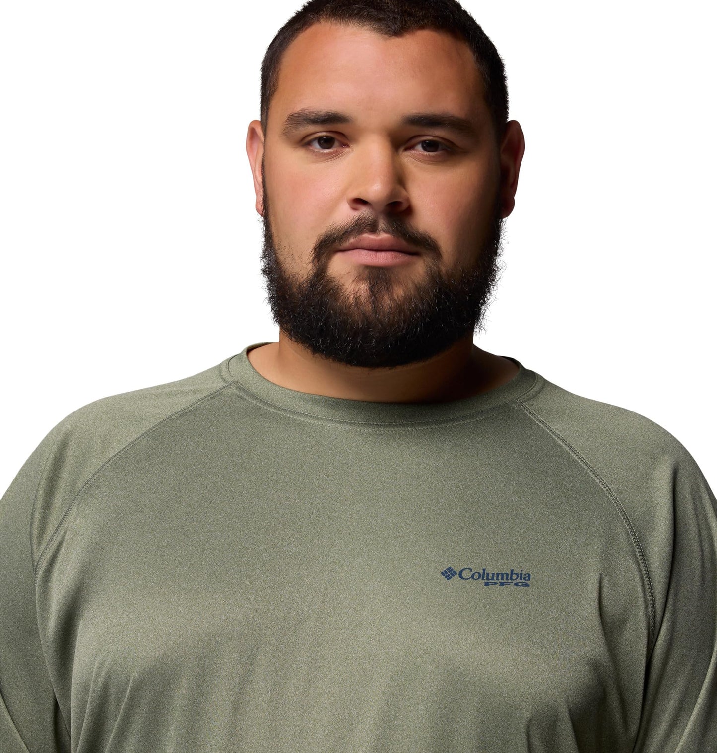 Columbia Men's PFG Terminal Tackle Long Sleeve Fishing Shirt, Cypress Heather/Carbon Logo, 6X
