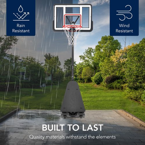 Best Choice Products 4.4-10ft Adjustable Regulation Basketball Hoop, Portable Goal w/Shatterproof Backboard, Ball Return, Base Gel - White