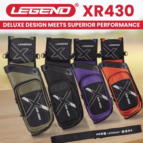 Legend XR430 Hip Quiver for Arrows - Premium Arrow Quiver with Removable Release Pocket, Durable Archery Quiver with Storage Compartment for Accessories & Tools, Arrow Holder - Orange
