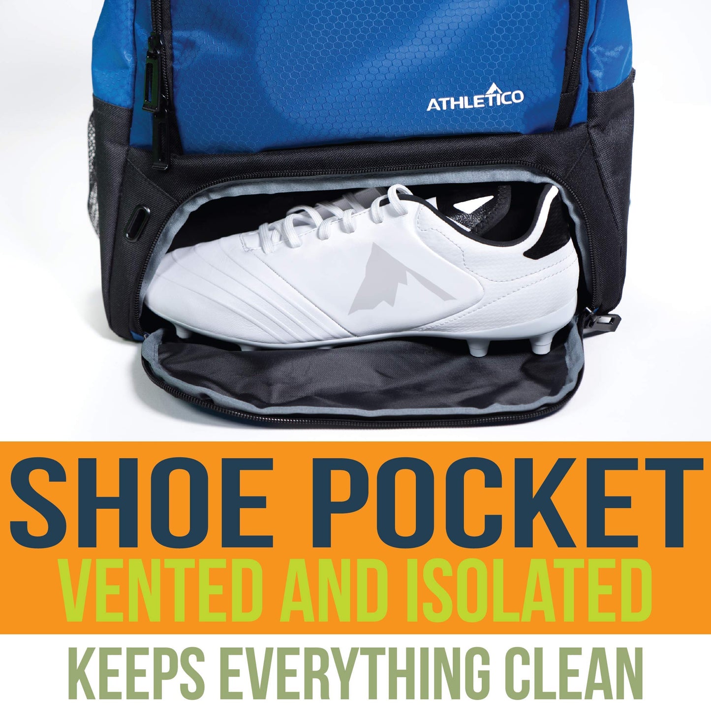 Athletico Youth Soccer Bag - Soccer Backpack & Bags for Basketball, Volleyball & Football | Includes Separate Cleat and Ball Compartment (Blue)