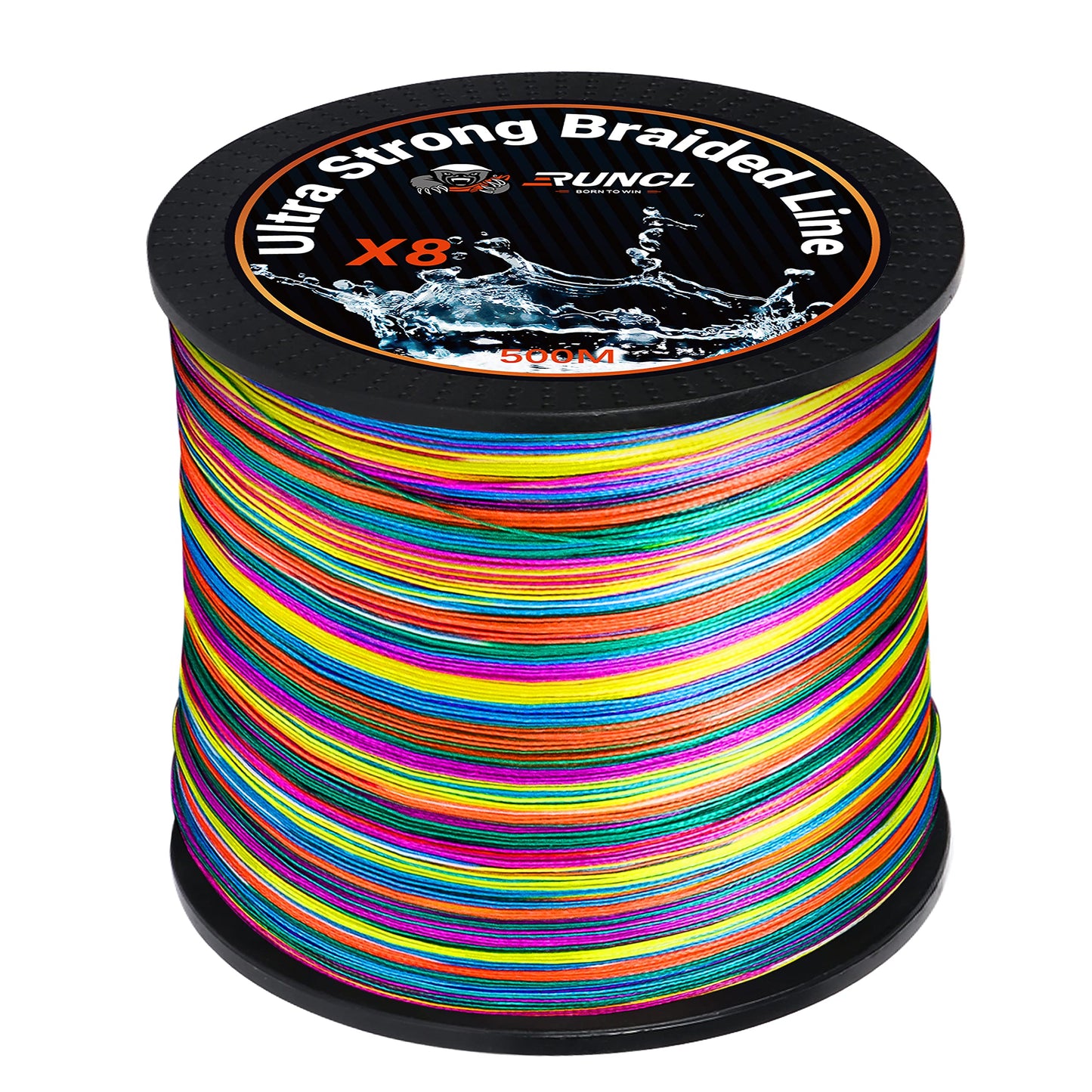 RUNCL Braided Fishing Line, 8 Strand Abrasion Resistant Fishing Line Braid, Super Durable, Smooth Casting, Zero Stretch, Smaller Diameter, Hi Vis, 328-1093 Yards, 12-100LB(40LB,546yds)