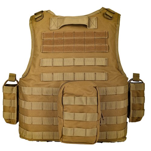 YAKEDA Outdoor Tactical Airsoft Vest Adjustable Fit Adult (Tan)
