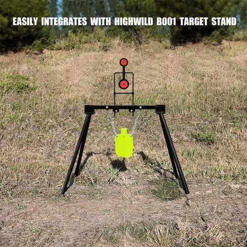 Highwild Double Spinner Shooting Targets - Auto Reset Steel Target - for Centerfire Handguns Up to .44 Magnum
