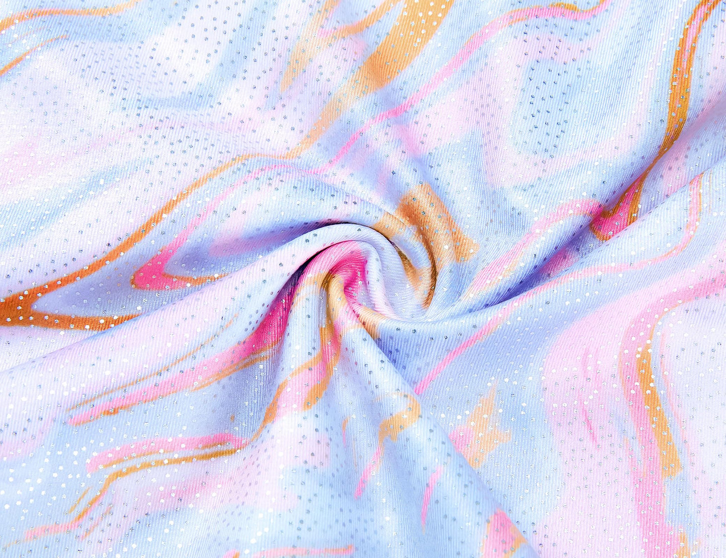 Domusgo Leotard for Girls Gymnastics Size 5-6 Years Old Sparkly Pink Tie Dye Set with Matching Shorts
