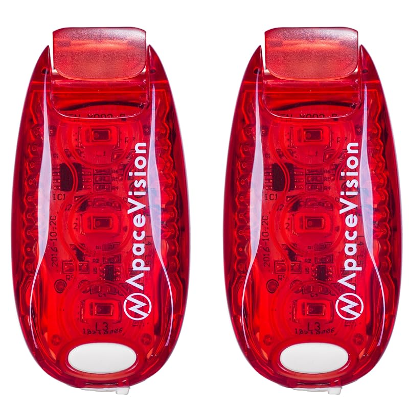 EverLightFX USB Rechargeable LED Safety Light 2 Pack – Red Clip-On Strobe Light