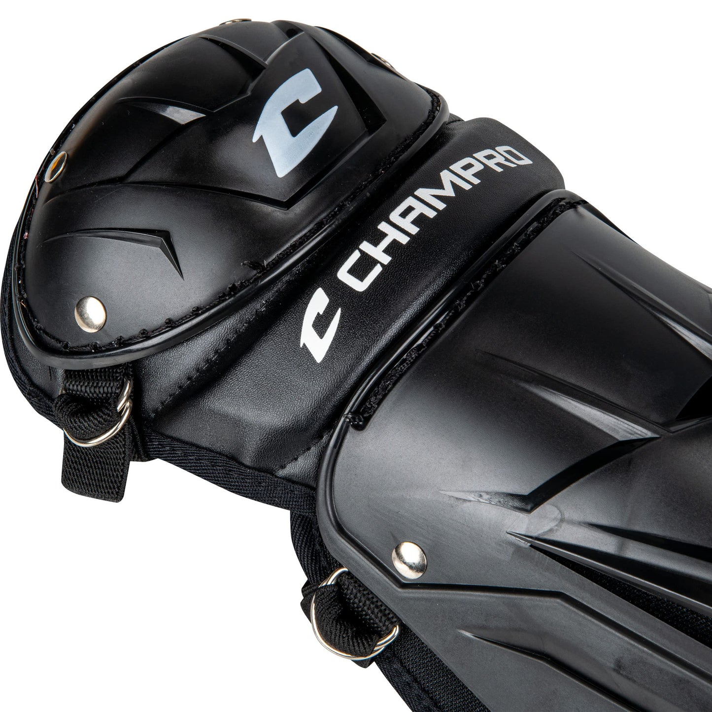 Champro Optimus MVP Single Knee Baseball Catcher’s Leg Guards, 14.5" Shin Length, CG105B, Black