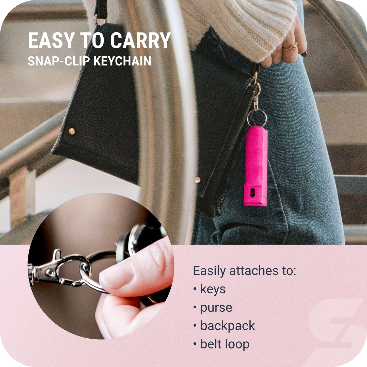 SABRE Pepper Gel Spray with Fast Flip Top Safety & Snap‑Clip Keychain for Self Defense - Max Strength with UV Dye, Finger Grip, Reduces Wind Blowback,10-Sec Spray,14ft Range, Made in USA, 0.54 fl oz