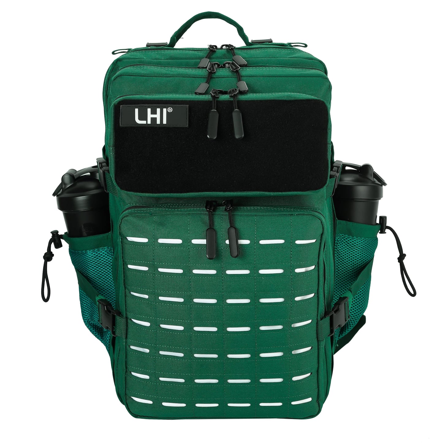 LHI Tactical Military Backpack for Men and Women 45L Large Molle Army Assault Pack 3 Day Travel Backpacks - Dark Green