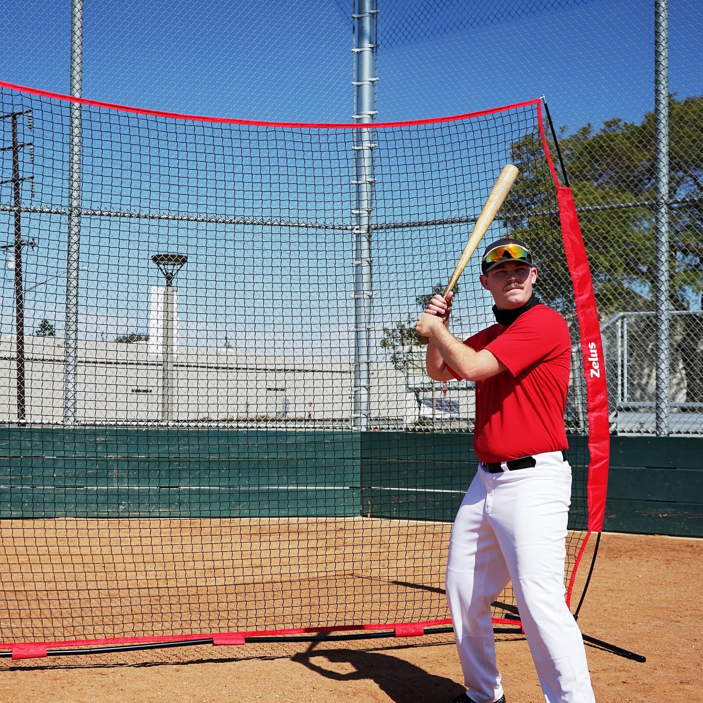 ZELUS 12x 9ft Barricade Backstop, Sports Barrier Nets for Lacrosse, Basketball, Soccer, Field Hockey, Baseball and More
