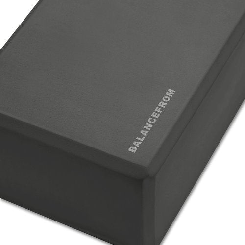 Fitvids Set of 2 High Density Yoga Blocks, 9"x6"x4" Each, Pair (Black)