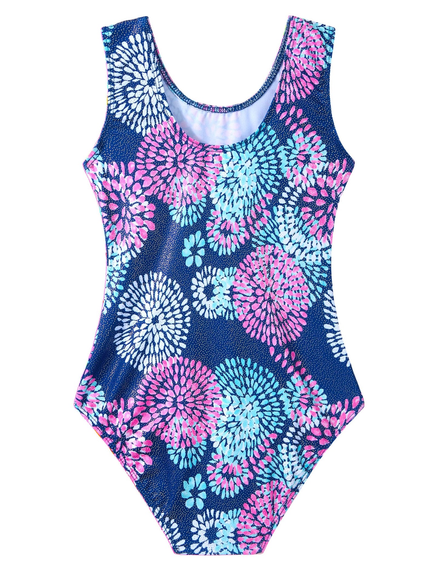 Domusgo Gymnastics Leotards for Girls 8-9 Years Old Blue Pink Sparkly One Piece Tumbling Outfits