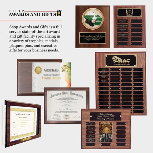 SHOP AWARDS AND GIFTS Customizable Dark Cherry Plaque Award Personalized Custom Engraved, 6 x 8 Inch, United States Seal