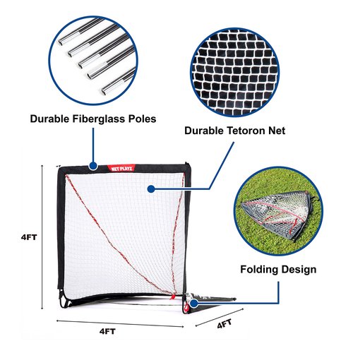 Tri Great USA CORP TGU-ODH-445 NET Playz Portable Easy Fold-Up Lacrosse Goal, 4' x 4'