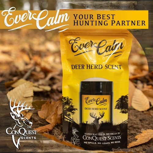 Conquest Scents EverCalm Deer Herd Scent Stick – Deer Attractant & Calming Scent, All-Season Effectiveness, Versatile Hunting Wax Stick, 2.5 oz