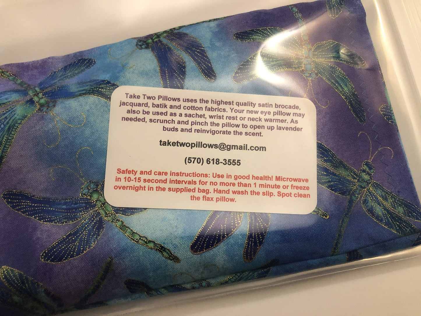 (Take Two Pillows) One Flax Seed Eye Pillow with Lavender Buds and Matching Slip Cover. (10 x 4 x 1 inches). Don’t take Pills! Take Pillows!