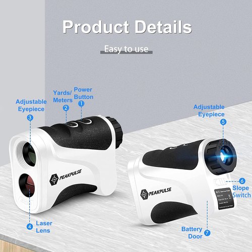 PEAKPULSE Golf Laser Rangefinder for Golf Range Finder Distance Finder with Slope Mode, Flag Pole Locking Vibration︱Fast Focus System