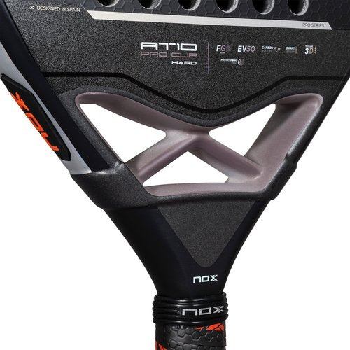 Padel Racket AT10 Pro Cup Hard by Agustin Tapia 2025 | Elite Teardrop Pala Padel | EV50 Core & Fiberglass Silver Face | Smart Strap & Anti-Vibration System | Photochromic Paint Racket Power