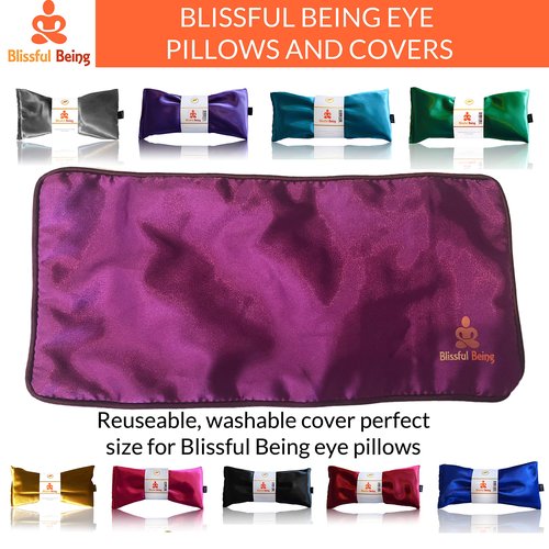 Blissful Being Silk Eye Pillow- Lavender Eye Pillow - Eye Pillows Aromatherapy - Perfect for Meditation and Relaxation (Amethyst)