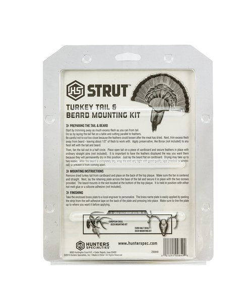 HUNTERS SPECIALTIES Strut Turkey Tail & Beard Mounting Kit - Durable Easy To Assemble Trophy Mount Kit With Hardware Included