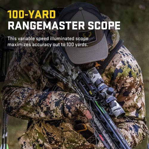 TenPoint Turbo X Crossbow Bundle, Vektra - 415 FPS - Includes 100-Yard RangeMaster 100 Scope, ACUslide Crank Cocking & Safe De-Cocking System, Accessory Kit & Narrow Soft Case