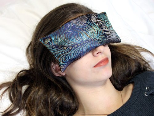 Candi Andi Handmade Luxe Serenity Eye Pillow - All-Natural Flaxseed - Unscented – Weighted Eye Mask for Yoga, Meditation, Hot & Cold Therapy - Dark Turquoise - TEP-DT