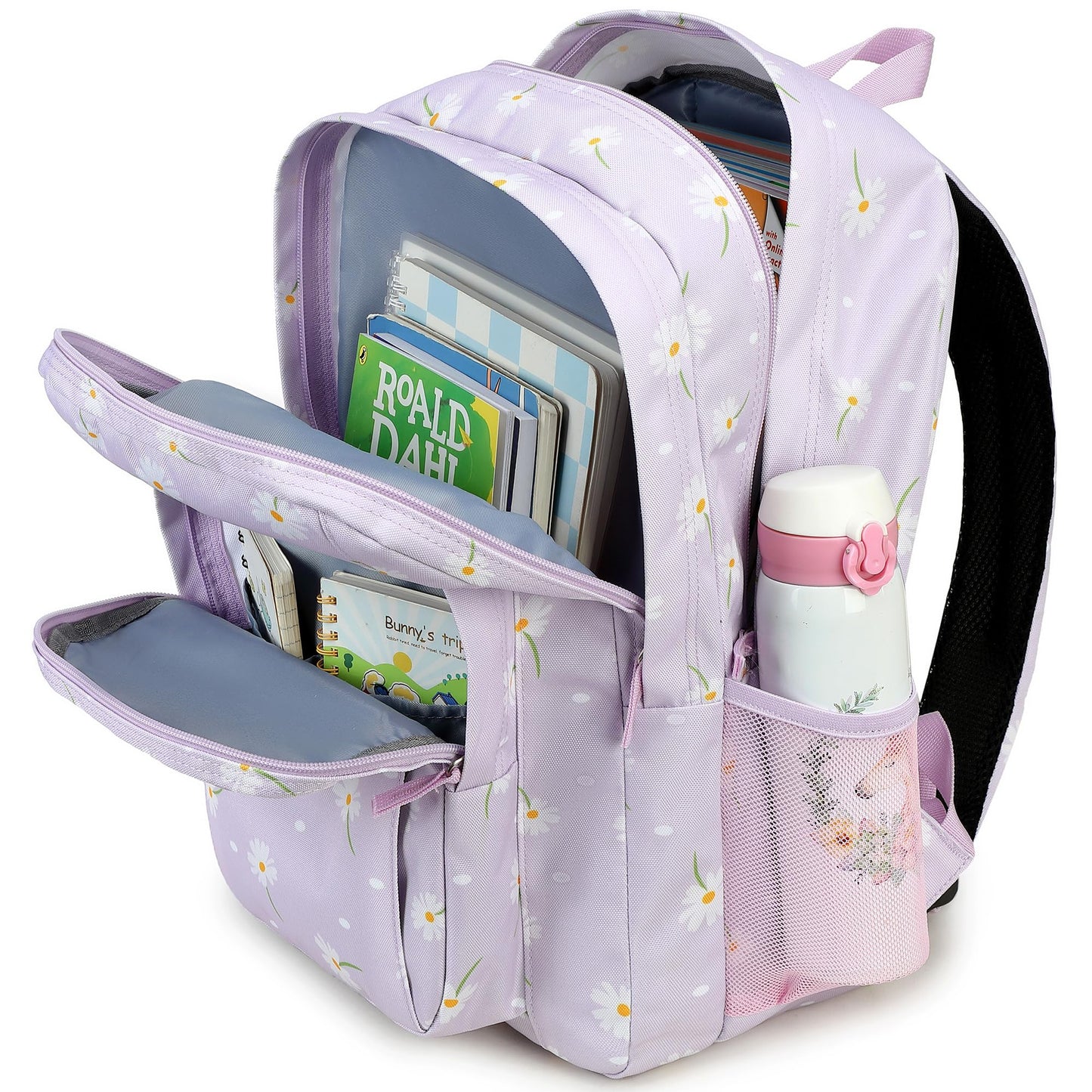 abshoo Classical Basic Daisy Womens School Backpack For College Teen Girls Water Resistant Bookbag (Daisy Purple)