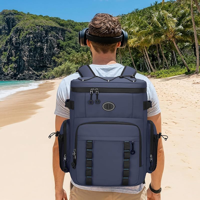 Dark Blue Large 37L Insulated Leak-Proof Cooler Backpack