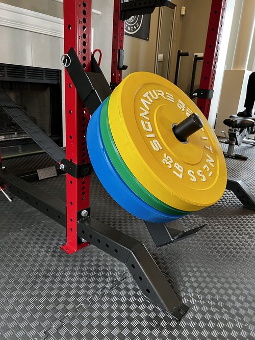 Signature Fitness SF-3 1,500 Pound Capacity 3??x 3??Power Cage Squat Rack, Includes J-Hooks and Safety Straps, Other Optional Accessories, Lever Arm