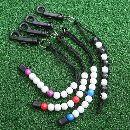 MUXSAM 1 Piece Golf Beads Score Counter with Clip (Purple), Golf Stroke Score Count Keeper Putting Score Counter for Referee Caddy Golfer