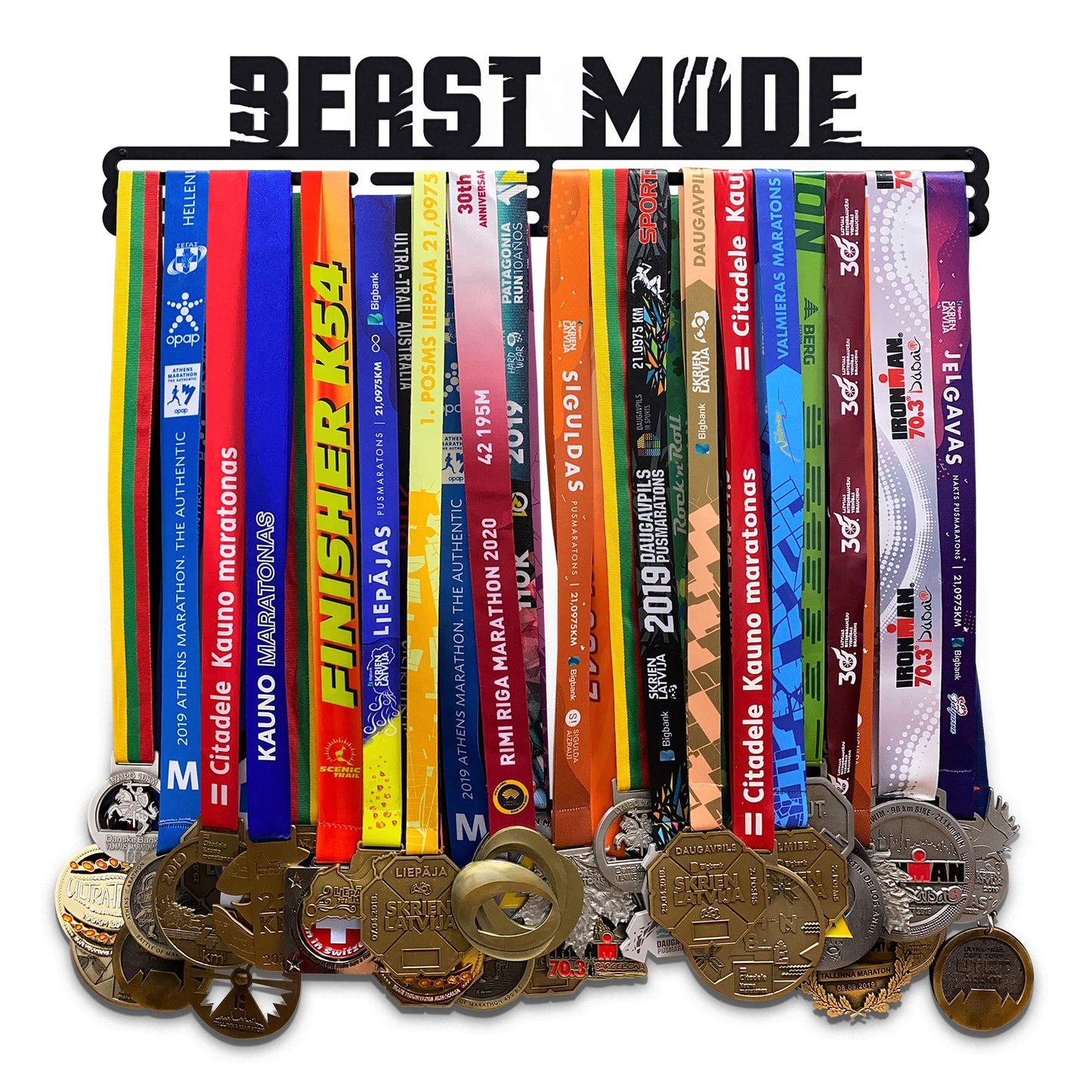 United Medals Beast Mode Sport Medal Hanger Display | Matte Black Steel Medal Holder | up to 60 Medals