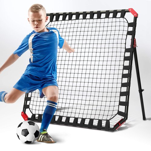 Soccer Rebounder - Football Training Gifts, Aids & Equipment for Kids & Teens | Portable Kick-Back Rebound Net, Skills Trainer for Team Exercises & Solo Practice