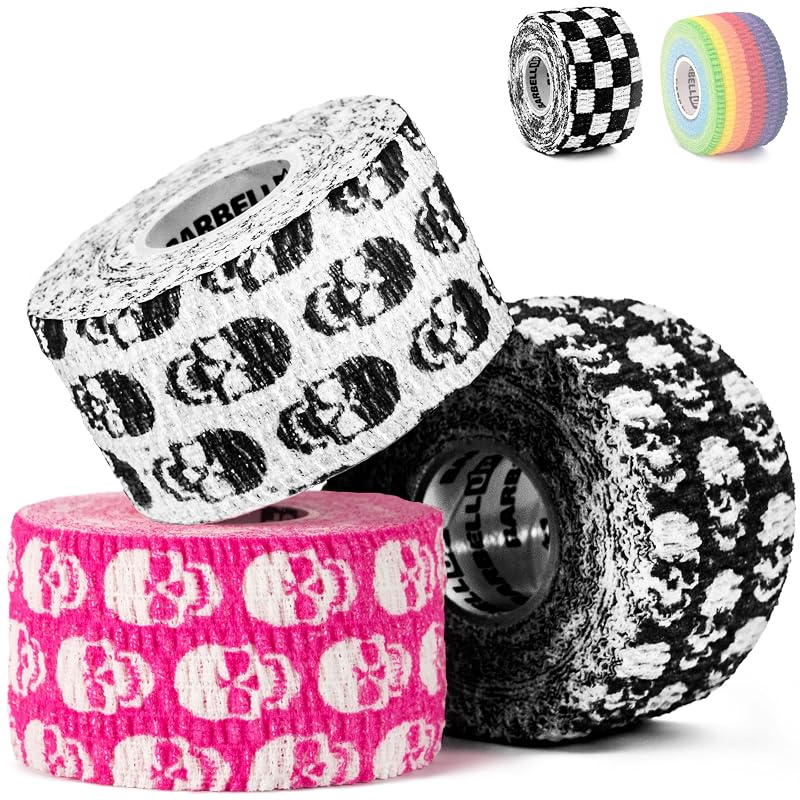 Mix Skull Thumb Tape for Weightlifting - Finger Tape for Powerlifting, Barbell Grip Support