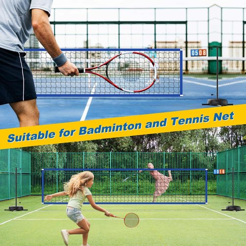 Oswerpon Upgraded Pool Volleyball Net with Scoreboard, Adjustable Height (4-7.5 FT) & Width Pool Volleyball Set, Portable Versatile Tennis Badminton Net with Water Base, LED Light for Indoor Outdoor