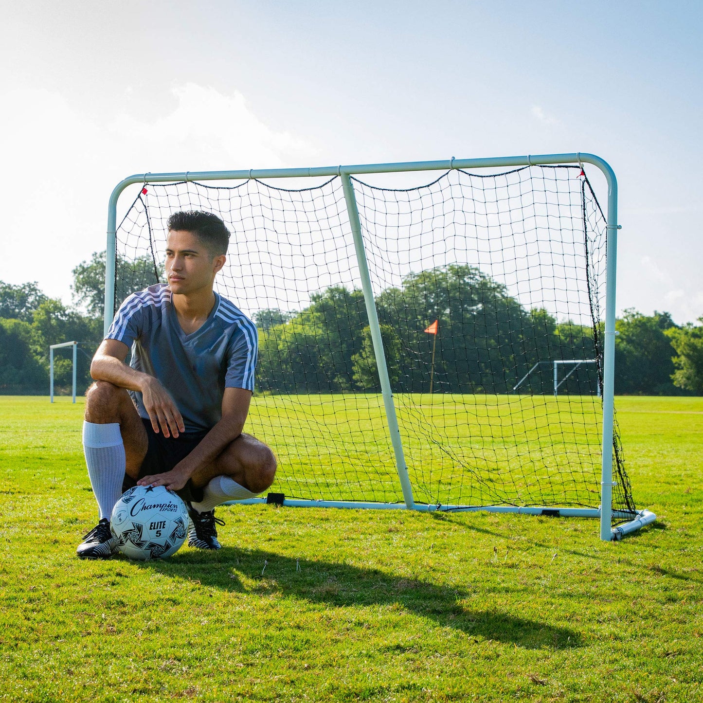 Champion Sports Easy Fold Soccer Goal - Ultimate Portable Convenient and Quick Setup Goal