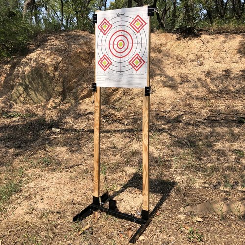 Highwild Adjustable Target Stand Base for Paper Shooting Cardboard Silhouette H Shape Stand Base for Shooting Range 1x2 Wooden Target Station Setup - 2 Pack