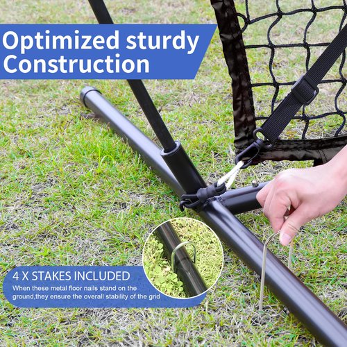AOLIGEIJS 6'X6' Baseball Softball Practice Net,Pitching Net,Batting Net,with Baseball Tee,Bonus Strike Zone,Target and Bow Frame,for Hitting,Pitching,Catching