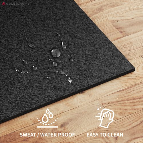 Crostice Double Mat Compatible with Peloton Bike, Row & Concept 2 Rowing Machine, Thickness 6mm, Bike Trainer Accessories, 11.8x30 inch * 2 Mat Protect Hardwood Floor Carpet, for Home Gym Exercise