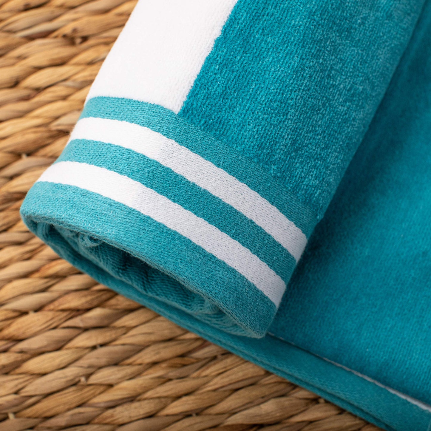 Superior Oversized Beach Towel, Turquoise (Set of 2)