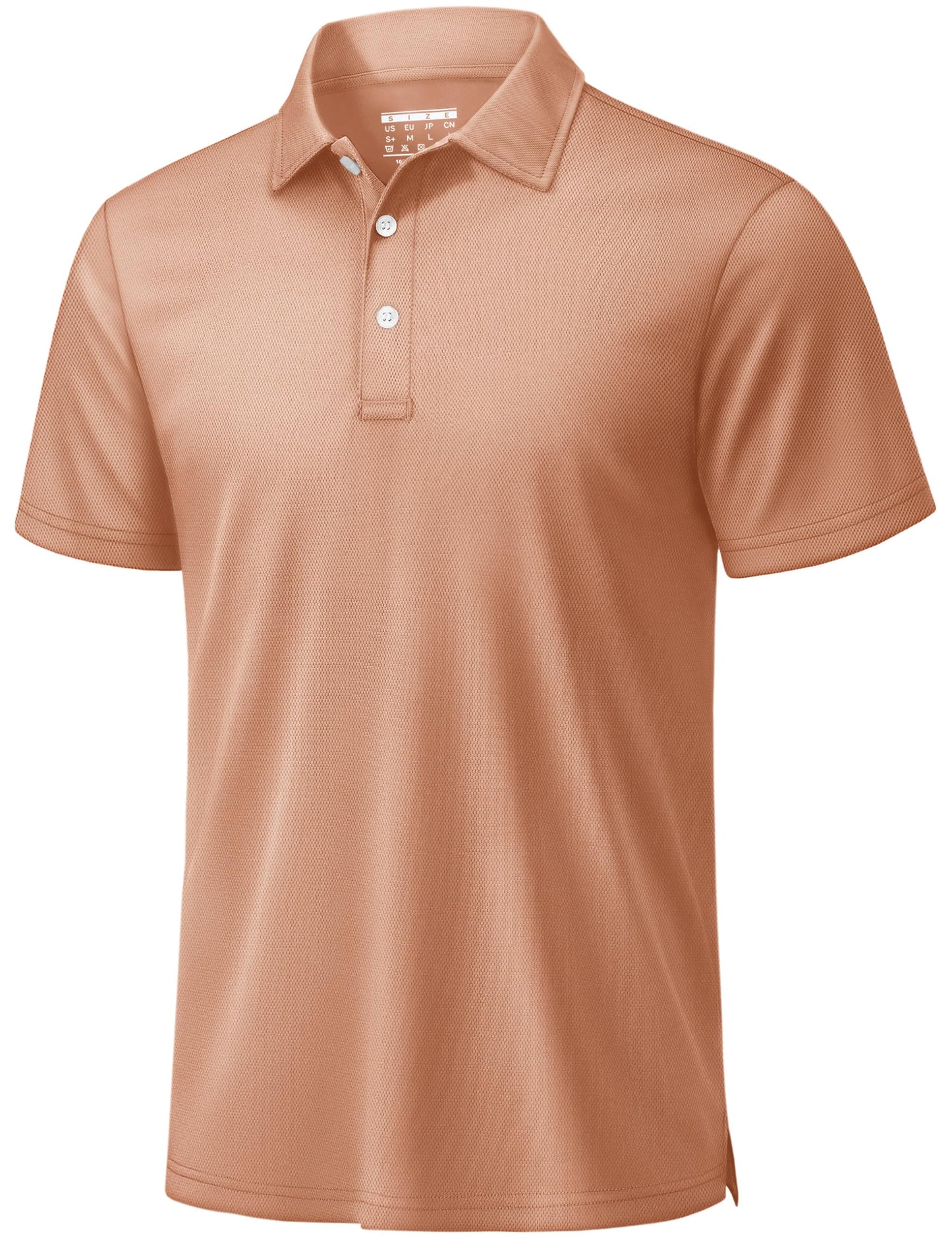 TACVASEN Mens Golf Shirt Dry Fit Mens Polo Shirts Short Sleeve Performance Golf Polos for Men with Collar Work Shirts Apricot, XL